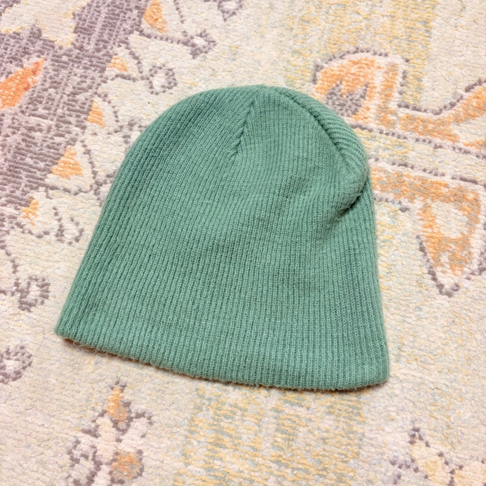Spacecraft Beanie Hat Sage Green Ribbed Knit Winter Cap Mens Womens One Size